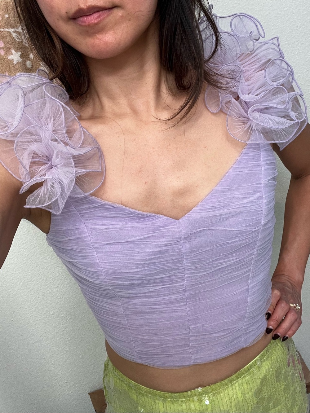 Lilac Ruffle Corset Top—Hilary Duff Concert